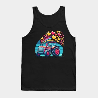 Cute Tractor | Valentines Day Tank Top